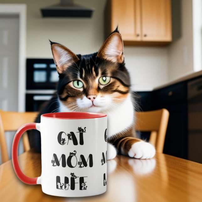Modern Cat Mum Life Cute Mother's Day  Mug (Creator Uploaded)