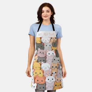 Modern Cat Pattern Personalised Apron