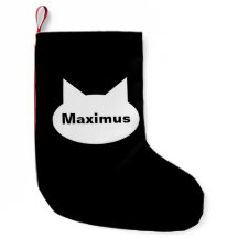 Modern Cat Personalised Pet Stocking - B&W/Red
