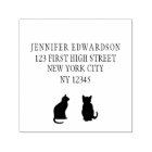 Modern cat silhouettes custom Return Address Stamp