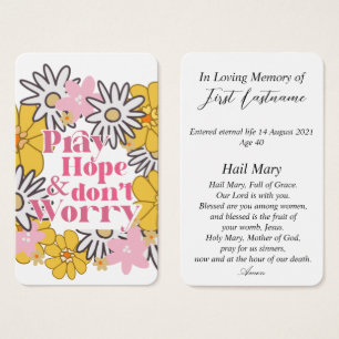 Modern Catholic In Memory Prayer Card