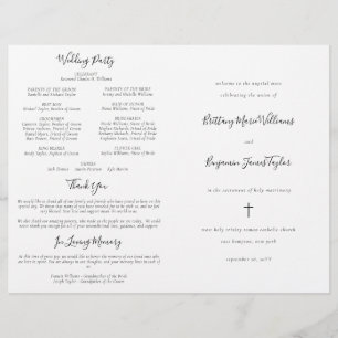 Modern Catholic Wedding Ceremony with Mass Program