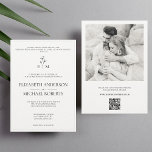 Modern Catholic Wedding Invitations with QR code<br><div class="desc">Elevate your wedding celebration with our Modern Catholic Wedding Invitation. With a minimalist design, this invitation features a beautiful bible verse and a cherished photo of the happy couple. The back of the invitation includes a unique QR code, providing guests with a convenient and eco-friendly way to RSVP. Made from...</div>