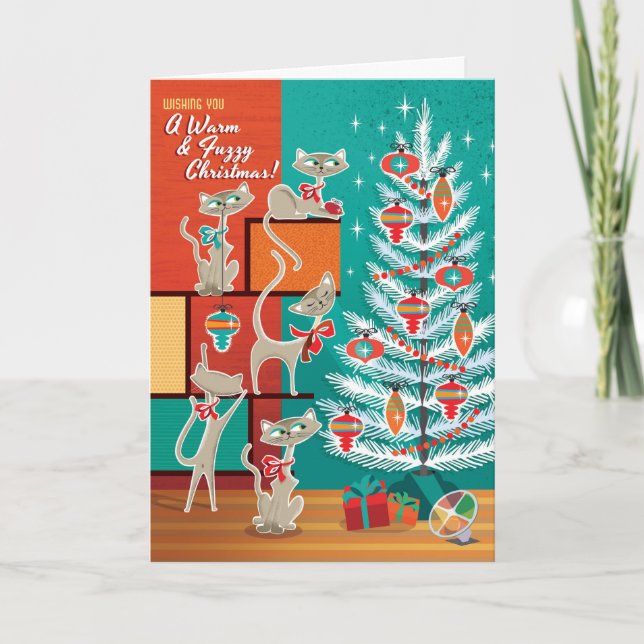 Modern Cats Christmas Card (Front)