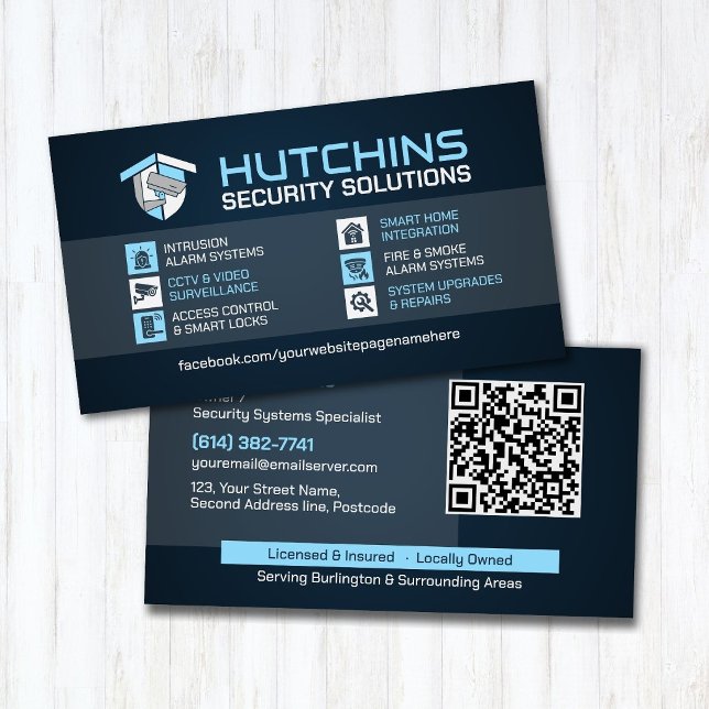 Modern CCTV & Home Security Systems Business Card (Creator Uploaded)