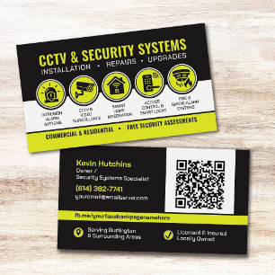 Modern CCTV & Security Systems Specialist Business Card