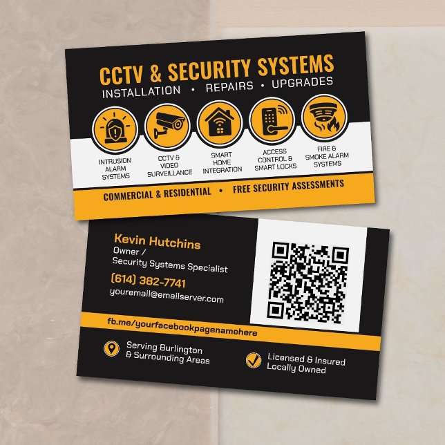 Modern CCTV & Security Systems Specialist Business Card (Creator Uploaded)
