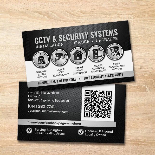 Modern CCTV & Security Systems Specialist Business Card (Creator Uploaded)