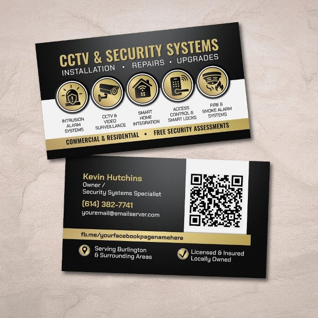 Modern CCTV & Security Systems Specialist Business Card (Creator Uploaded)
