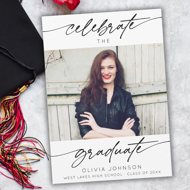 Modern Celebrate the Graduate Photo Graduation Invitation (Creator Uploaded)