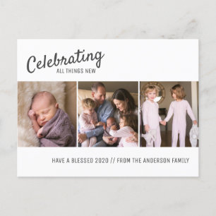 Modern Celebrating All Things Happy New Year Photo Holiday Postcard