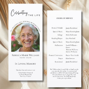 Modern Celebrating The Life Arch Photo Funeral Programme