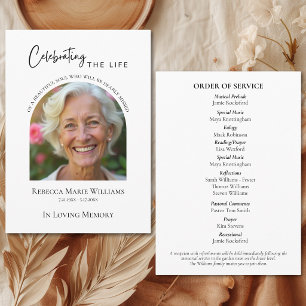 Modern Celebrating The Life Arch Photo Funeral Programme