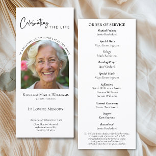 Modern Celebrating The Life Arch Photo Memorial Programme