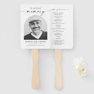 Modern Celebration Of Life Funeral Memorial Photo Hand Fan