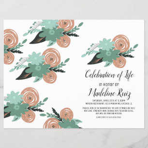 Modern Celebration of Life Hand Drawn Florals Flyer