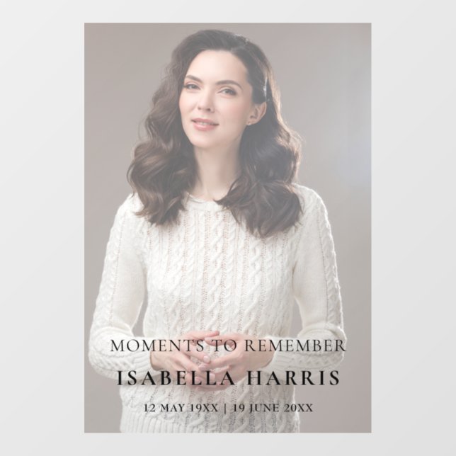 Modern Celebration of Life Large Photo Cling (Sheet)