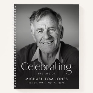 Modern Celebration of Life Memorial Funeral Notebook