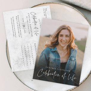 Modern Celebration of Life Memorial Funeral Postcard