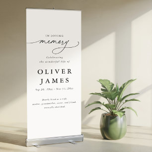Modern Celebration of Life Memorial Funeral Retractable Banner