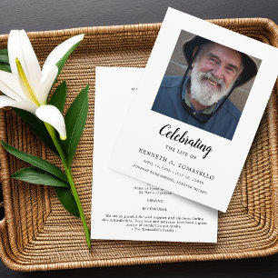 Modern Celebration Of Life Memorial Photo Flat Programme