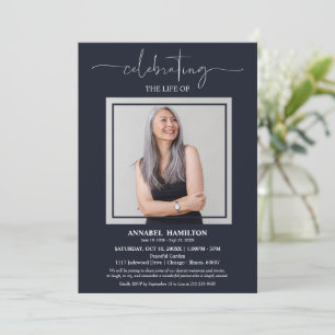 Modern Celebration of Life Memorial Photo Invite