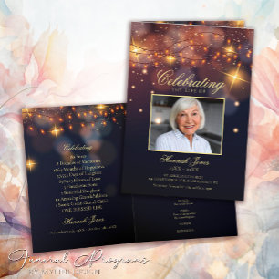 Modern Celebration of Life Photo Funeral Programme