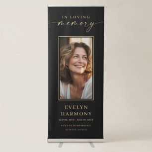 Modern Celebration of Life Photo Funeral Retractable Banner