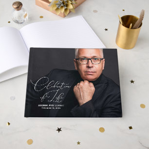 Modern Celebration of Life Photo Guest Book