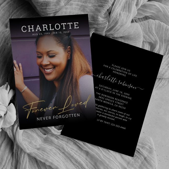 Modern Celebration of Life Photo Invitation (Creator Uploaded)