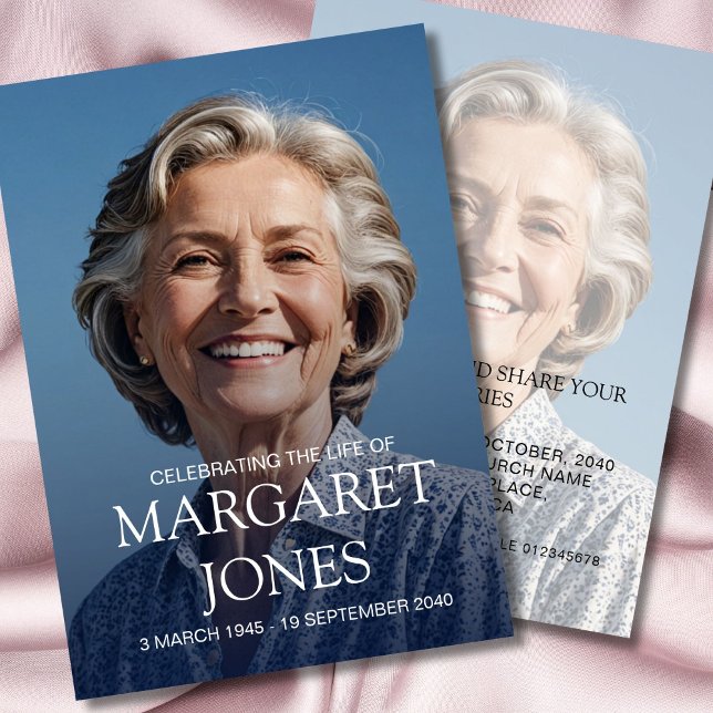 Modern Celebration of Life Photo Invitation (Creator Uploaded)