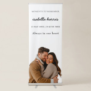 Modern Celebration of Life Photo Script Design Retractable Banner