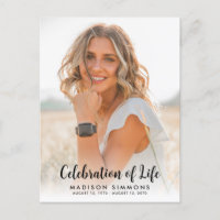 Modern Celebration of Life Simple Photo Funeral