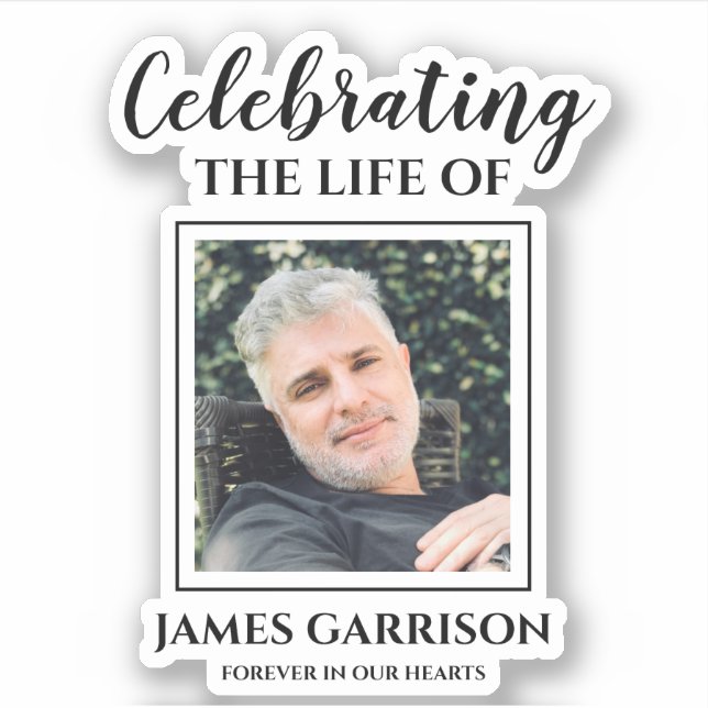 Modern Celebration Of Life With Photo Memorial (Front)