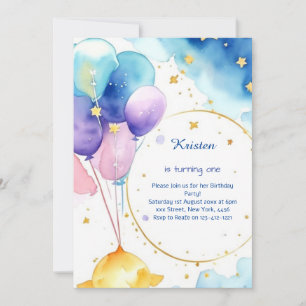 Modern Celestial Astro Birthday Invitation