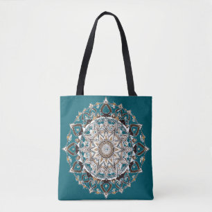 Modern Celestial Mandala Trendy Boho Spiritual Tote Bag