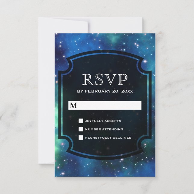 Modern Celestial Space Galaxy RSVP (Front)