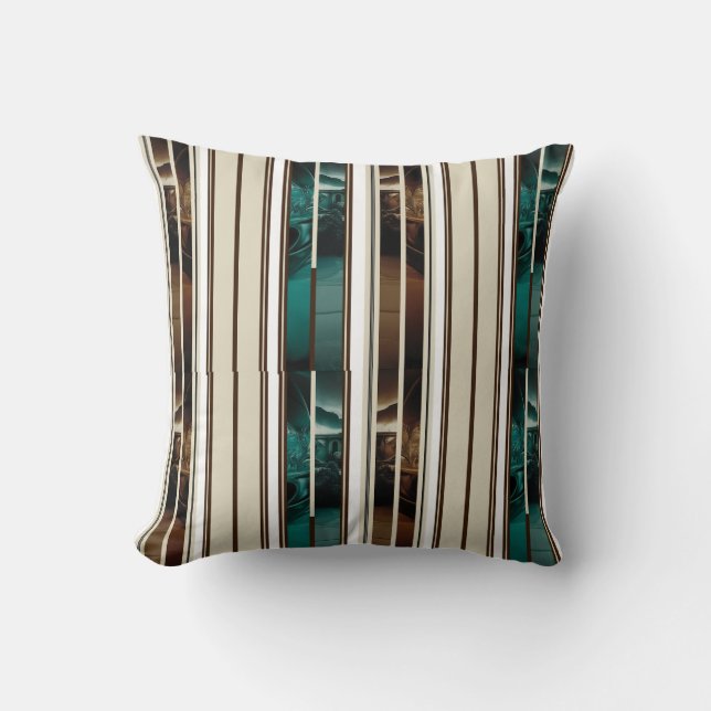 Modern Celestial Triple Vertical Stripe Decorative Cushion (Front)
