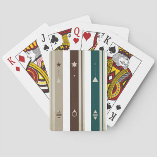 Modern Celestial Triple Vertical Stripe Playing  Cards