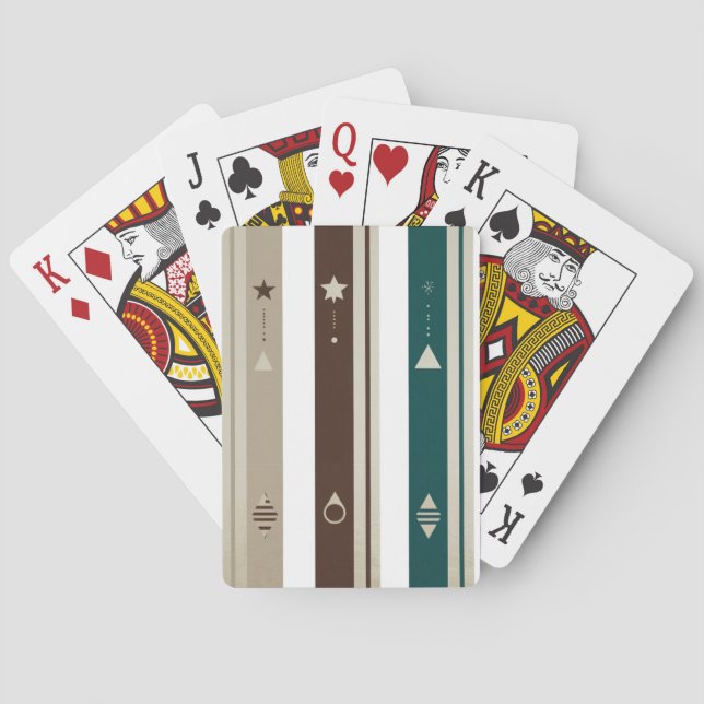 Modern Celestial Triple Vertical Stripe Playing  Cards (Back)