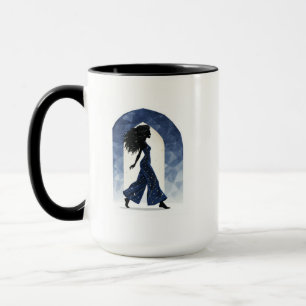 Modern Celestial Walking Silhouette Mug
