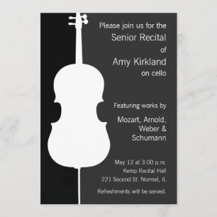 Modern Cello Recital Invitation