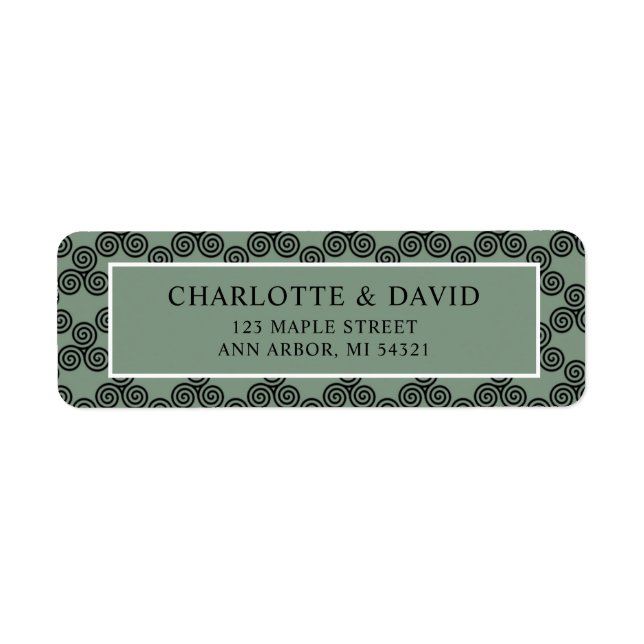 Modern Celtic Knot Irish Wedding Return Address (Front)