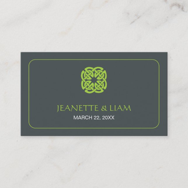Modern Celtic Wedding Placecard (Front)
