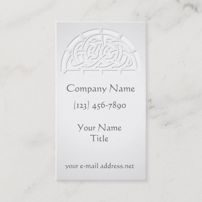 Modern Celtic White Business Card (Front)