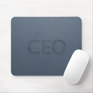 Modern CEO Slate Grey Embossed Executive Mouse Mat