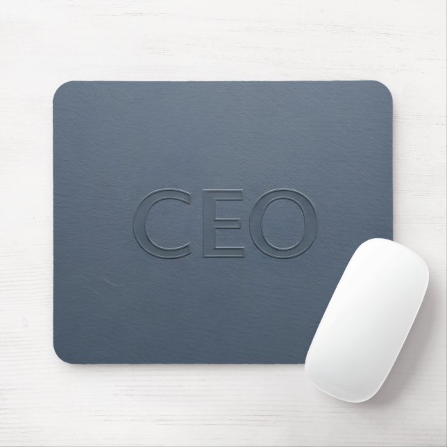 Modern CEO Slate Grey Embossed Executive Mouse Mat (With Mouse)