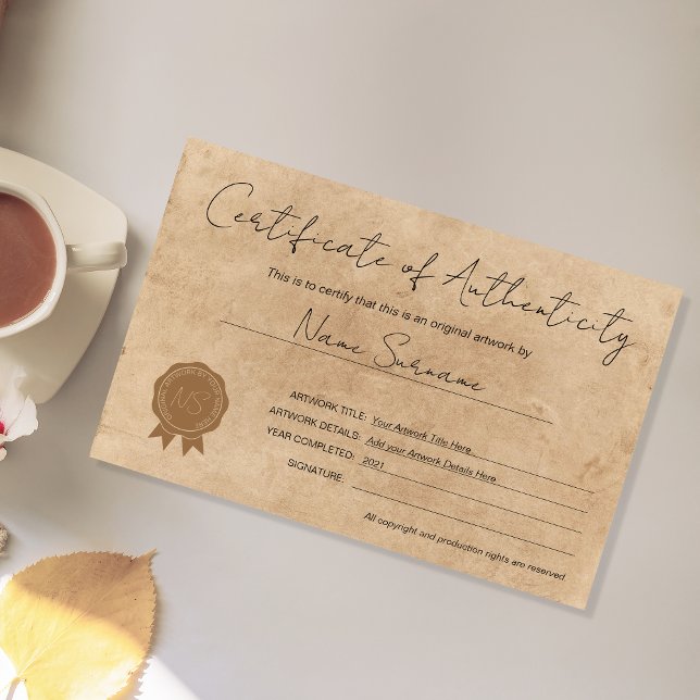 Modern Certificate of Authenticity Artwork by (Creator Uploaded)