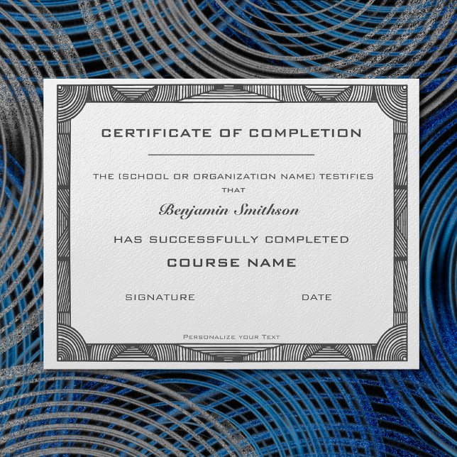 Modern Certificate of Completion to Personalise  (Creator Uploaded)