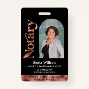 Modern Certified Notary Public Loan Signing Agent ID Badge